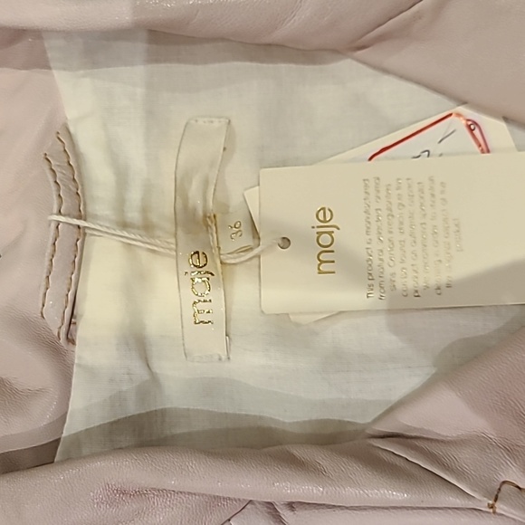 NWT Gorgeous Maje Pale Pink Leather Vest - Picture 3 of 9